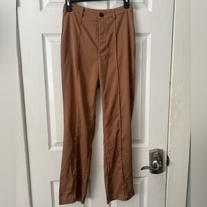 SHEIN Women’s Tan Dress Pants Cord Straight Leg